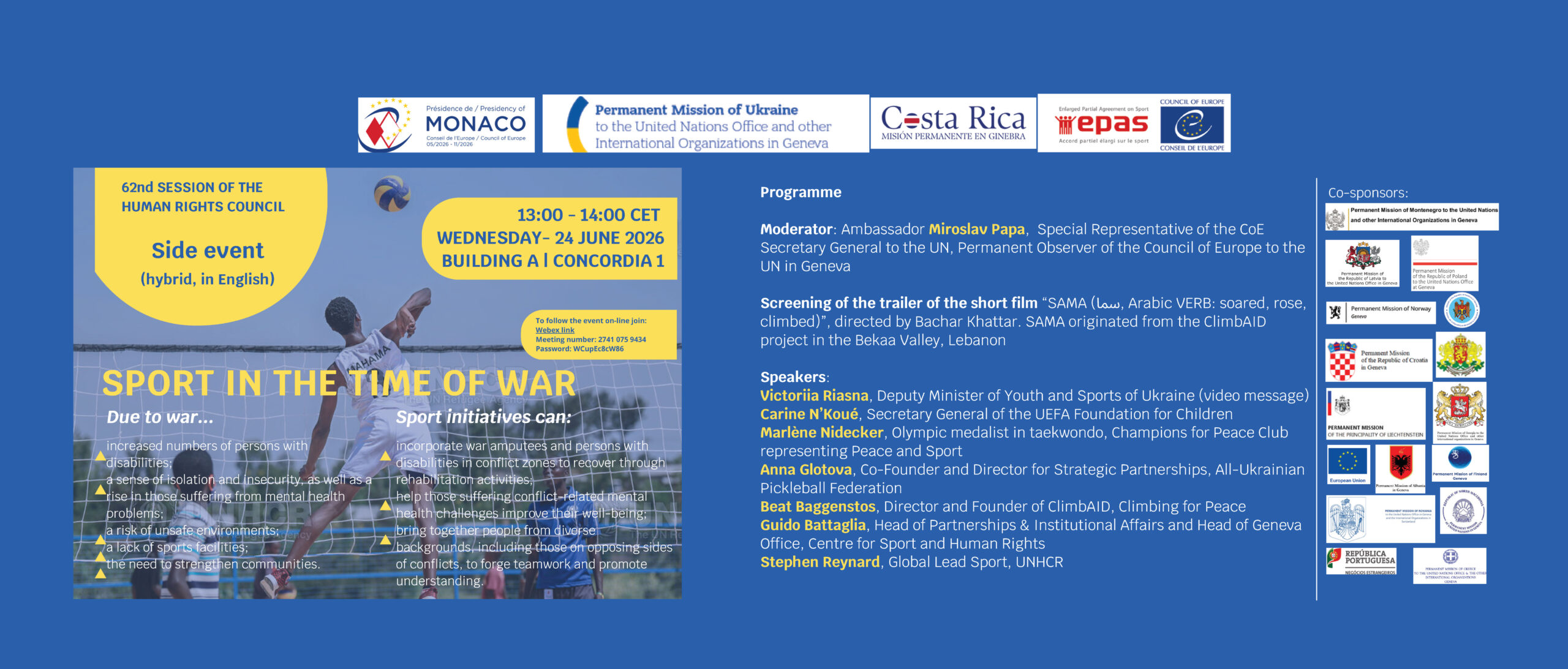 CPP assinala conferência ‘Sport in the Time of War’ em Genebra